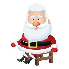 santa claus cartoon sitting. christmas season symbol. vector illustration