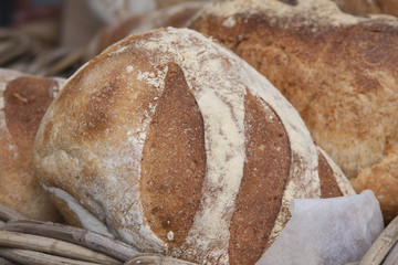 Fresh bread in a bakery