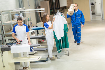 Employees working