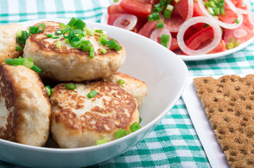 Homemade meatballs closeup on the table