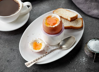 freshly boiled brown egg