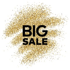 Gold glitter background with Big Sale inscription

