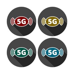 5G sign, 5g mode technology icon