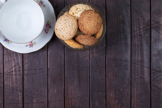 Tea cup and cookies
