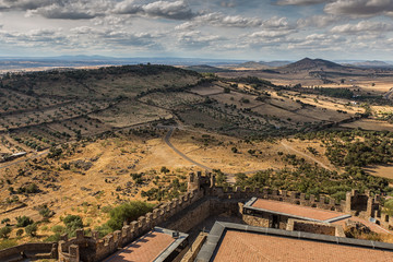 Obraz premium Landscape from the castle of Miraflores in Alconchel. Extremadura. Spain.