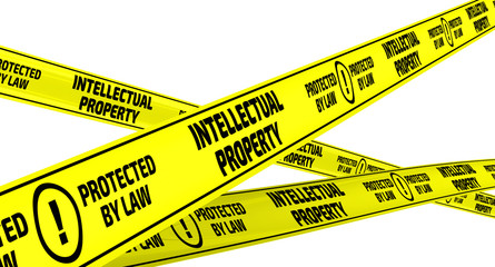 Intellectual property. Yellow warning tapes