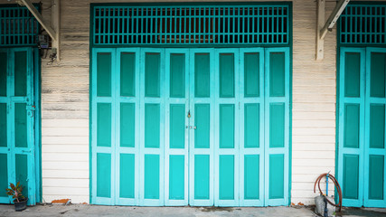 Classic door in chinatown (Yaowarat) Road,the main street in Chinatown, once of Bangkok landmark .