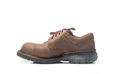 Safety shoes / Safety shoes on white background. Protection devices for industrial applications.