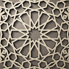Background with 3d seamless pattern in Islamic style .    , arabic geometric east ornament , persian motif .