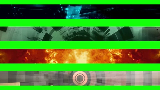 Lower third thirty five GBS Abstract looping Lower Thirds, use cropping or masking to separate Lower Thirds. 