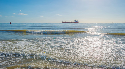 Reflection of sunlight on the surface of the sea 