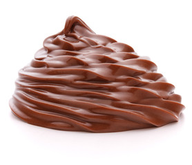 Chocolate cream swirl isolated on white background cutout
