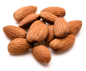 almond nuts isolated on white background close up