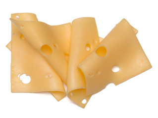 cheese slices isolated on white background cutout