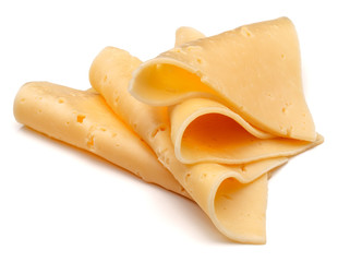 cheese slices isolated on white background cutout