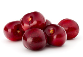 Sweet cherry berries isolated on white background cutout