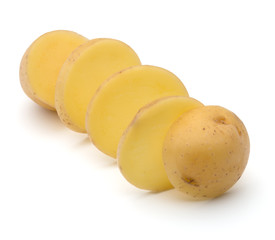 potato tuber slices  isolated on white background cutout