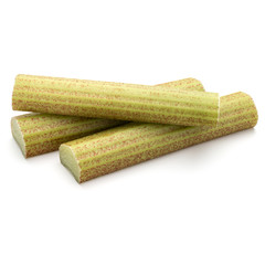 rhubarb stem isolated on white background cutout