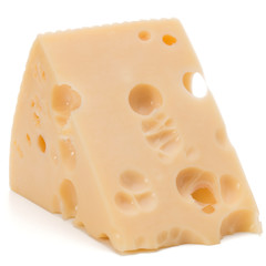 Cheese block isolated on white background cutout