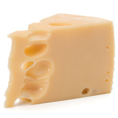 Cheese block isolated on white background cutout