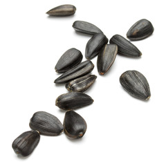 Sunflower seeds  isolated on white background close up