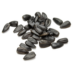Sunflower seeds  isolated on white background close up