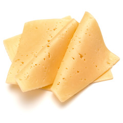 cheese slices isolated on white background cutout