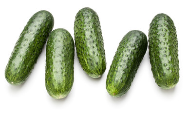 Cucumber vegetable isolated on white background cutout