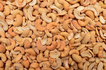 Roasted cashews background