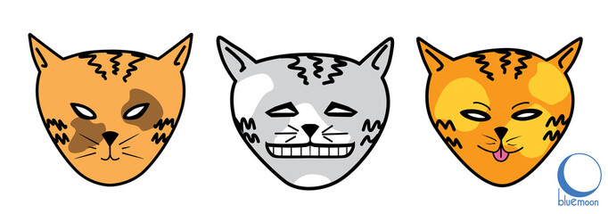 Obraz premium cat face expressions serious, embarrassed cute