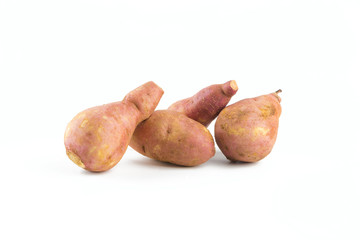 Sweet potato on white background