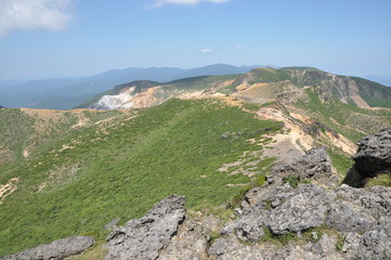 安達太良山からの眺め　展望　眺望　絶景　空　山脈