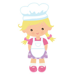 Cute baker girl vector illustration
