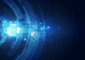 Abstract technology blue background. Vector illustration.