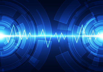 Abstract technology blue background. Vector illustration.