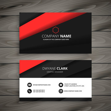 minimal red black business card
