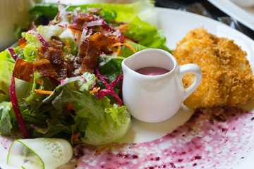 Fried Chicken and Salad