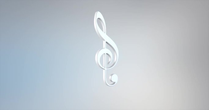 Animated Music White 3d Icon Loop Modules for edit with alpha matte
