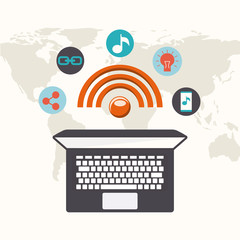 mobile social media flat icons vector illustration design