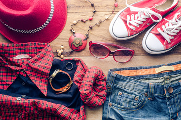 Travel Clothing accessories apparel along for the trip