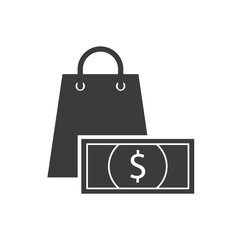 shopping bag finance icon vector illustration design