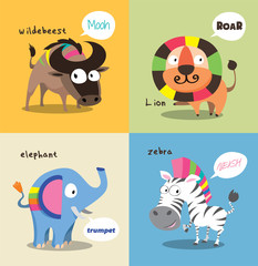 Cute wild Animals Collections with speaking bubble