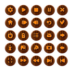 Big set of wooden button for game design