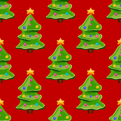 seamless pattern with christmas tree