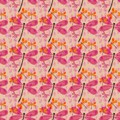 seamless pattern with dragonflies-1