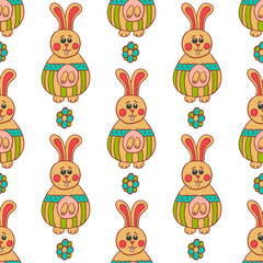 Seamless pattern with Easter bunny-3