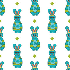 Seamless pattern with Easter bunny-4