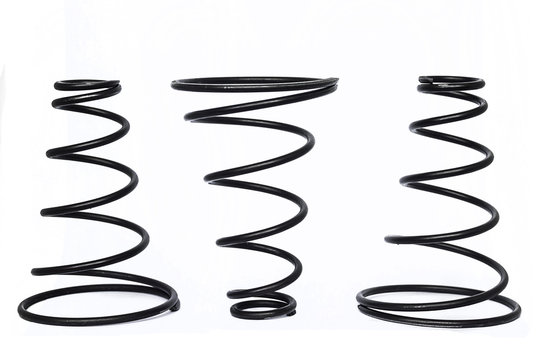 Metal spring on white background
