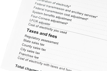 Fototapeta premium Residential Electricity Bill Taxes and Fees