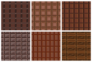 set of seamless pattern with chocolate texture